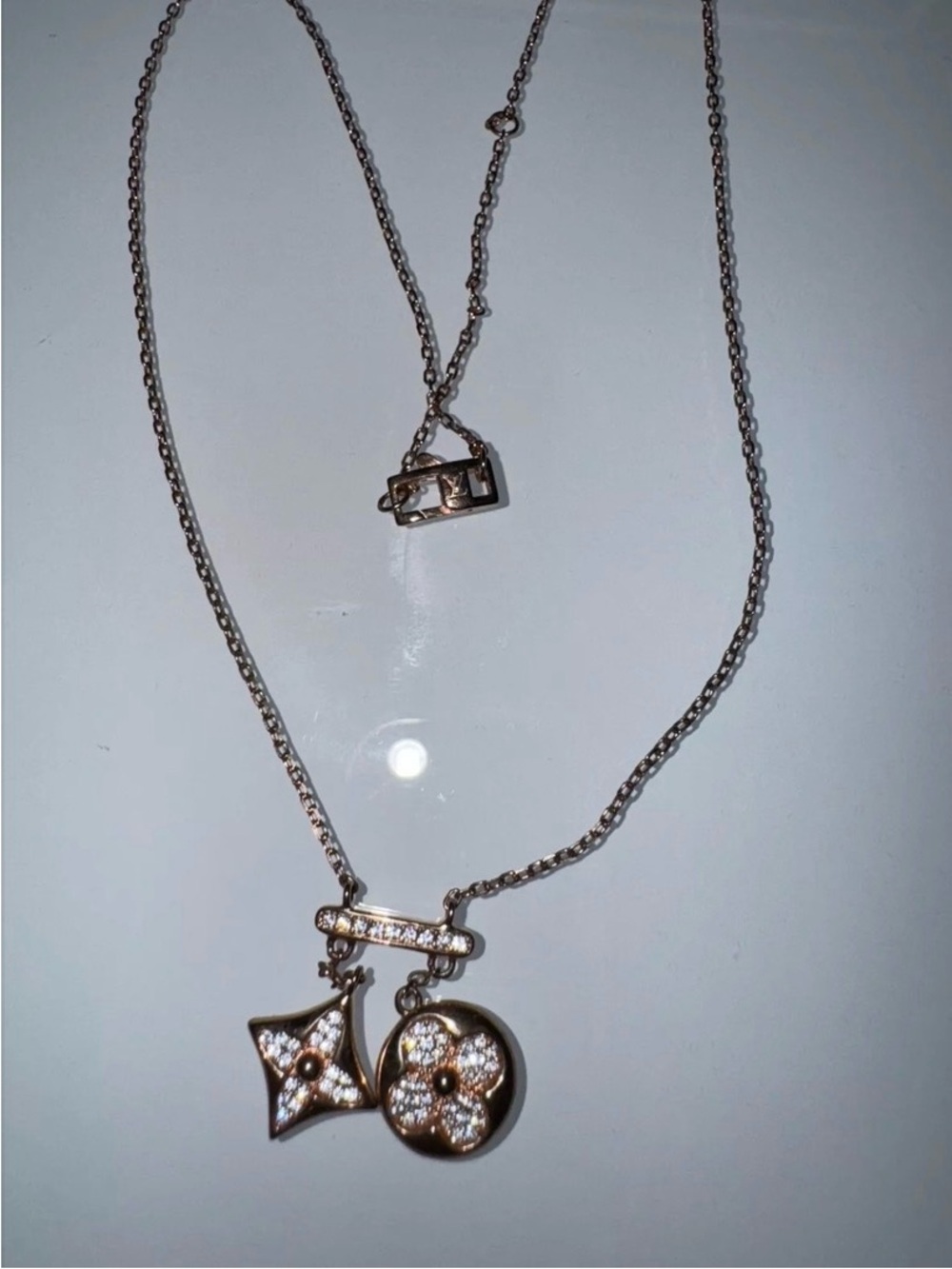 Designer RoseGold clover star necklace